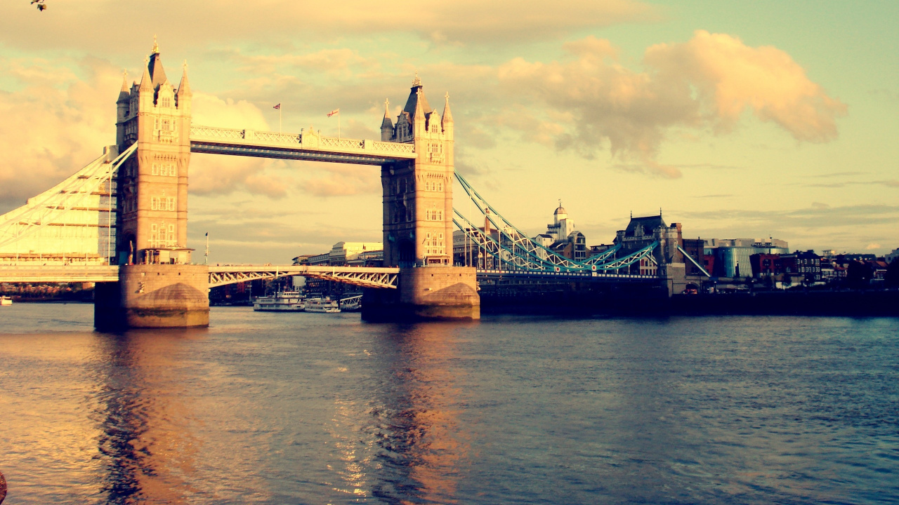 Обои тауэрский мост, река темза, лондонский мост, лондонский Тауэр, мост в разрешении 1280x720
