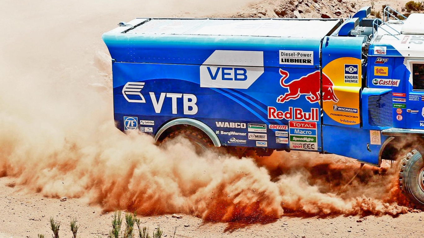 Обои Ралли Дакар 2018, КАМАЗ, КАМАЗ мастер, сплочение, автоспорт в разрешении 1366x768