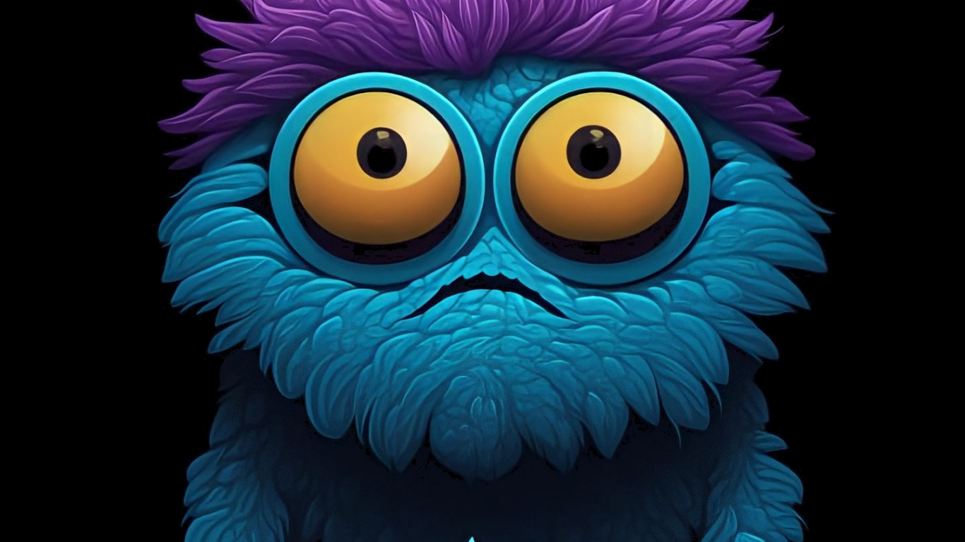 Обои мягкая игрушка, арт, иллюстрация, графический дизайн, мимика в разрешении 1366x768