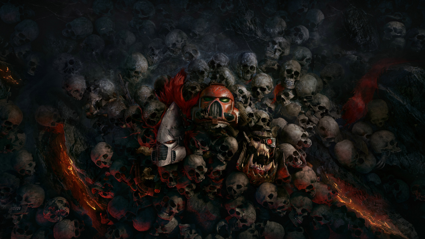 Обои Вархаммер 40 000 Рассвет третьей мировой войны, арт, демон, темнота, иллюстрация в разрешении 1366x768