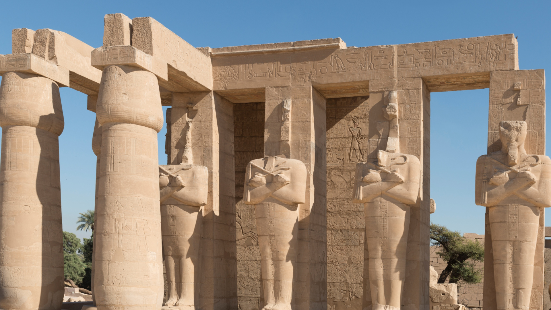 Обои Рамессеум, Нил, погребальный храм, древняя история, египетский храм в разрешении 1920x1080