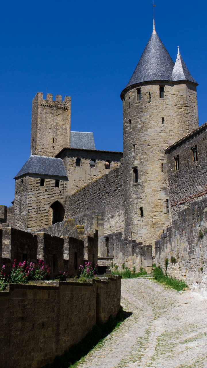 Обои фортификация, замок, средневековая архитектура, стена, здание в разрешении 720x1280