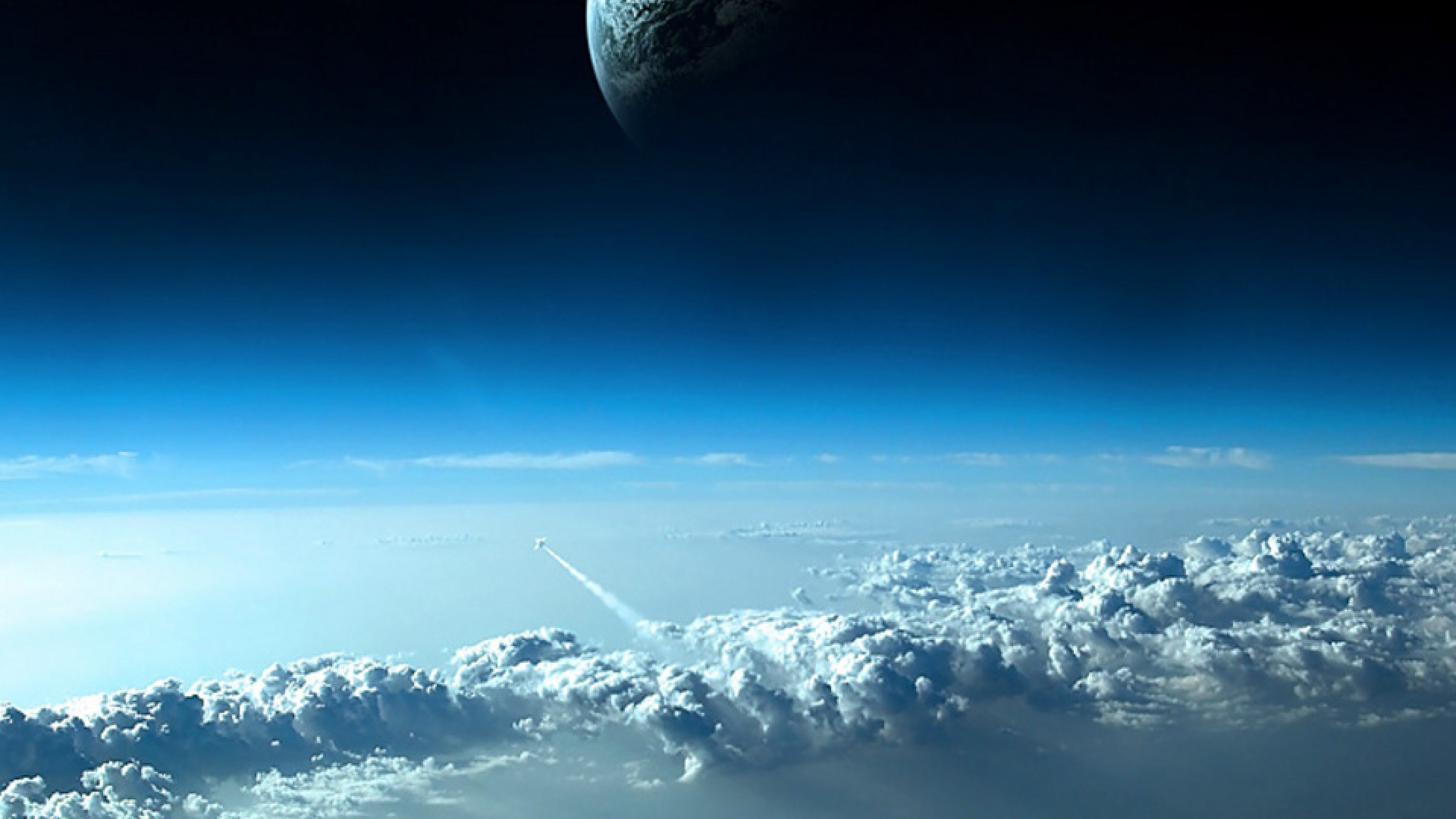 Обои атмосфера, космическое пространство, дневное время, земля, космос в разрешении 3840x2160