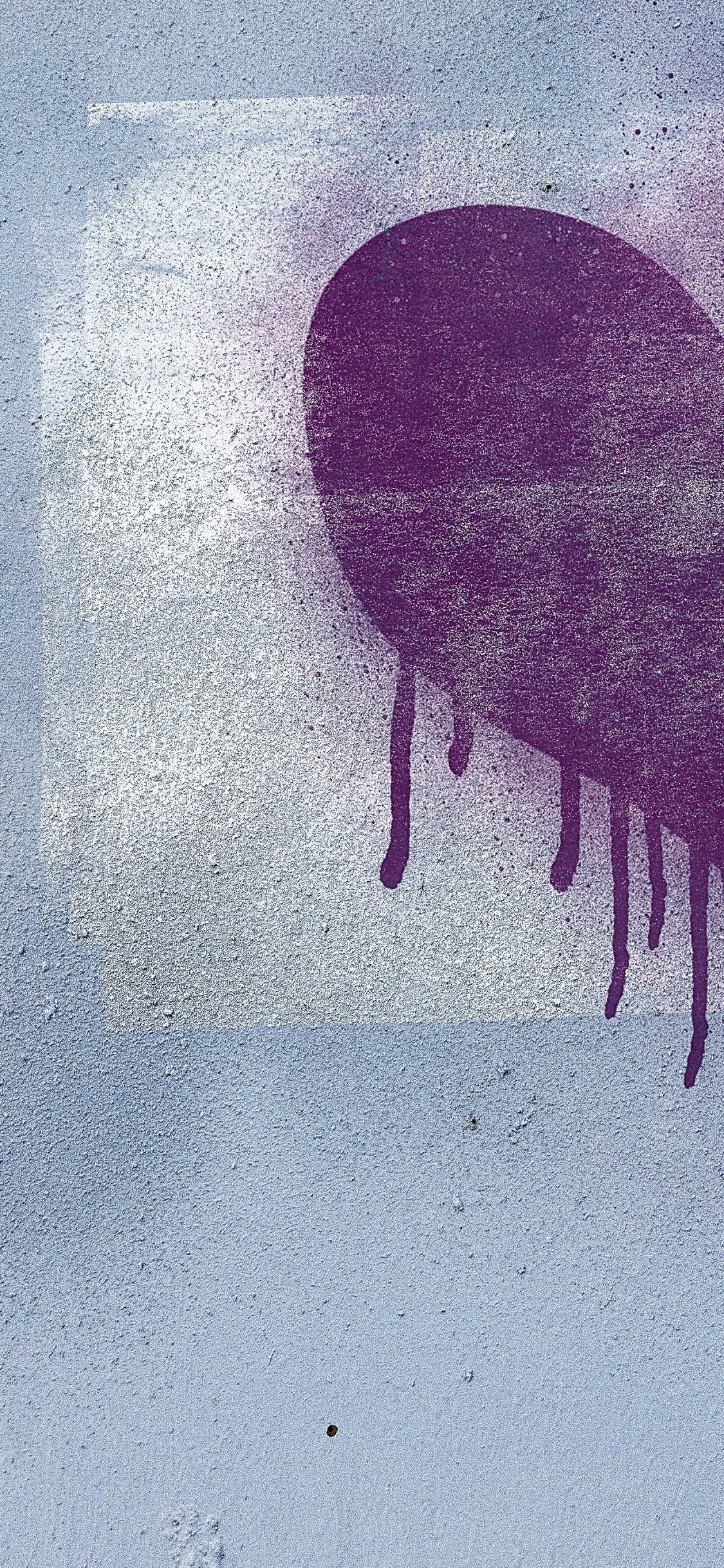 Обои пурпур, стена, небо, граффити, орган в разрешении 1125x2436