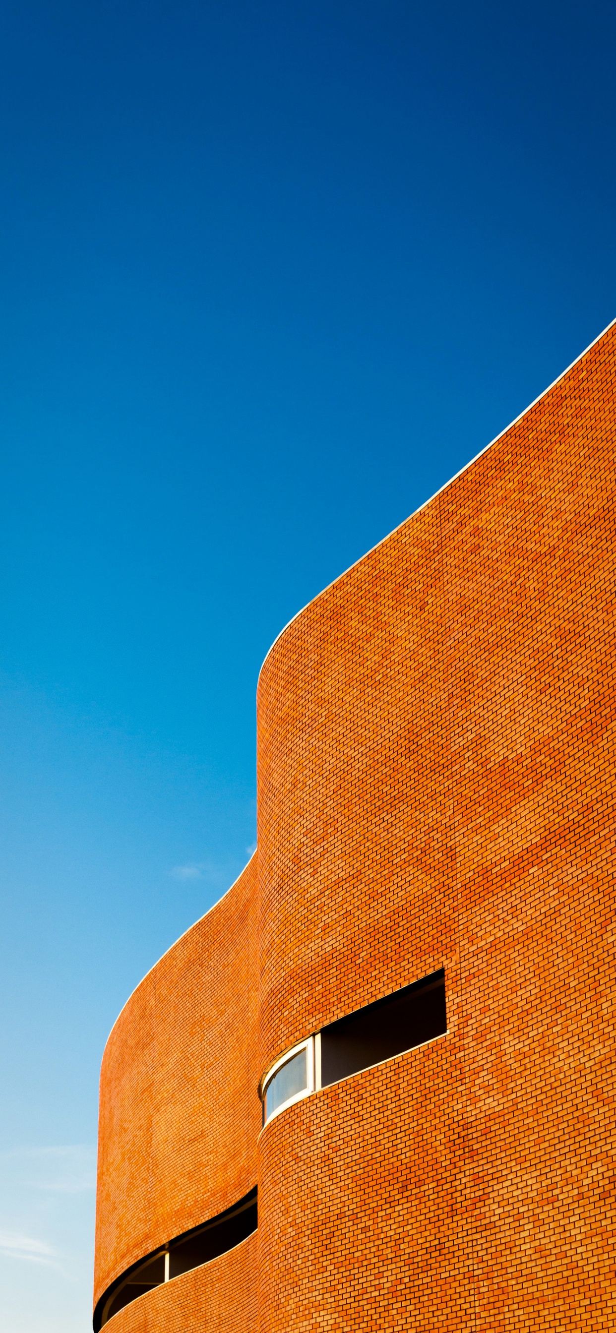 Обои архитектура, дизайн, здание, Оранжевый цвет, древесина в разрешении 1242x2688