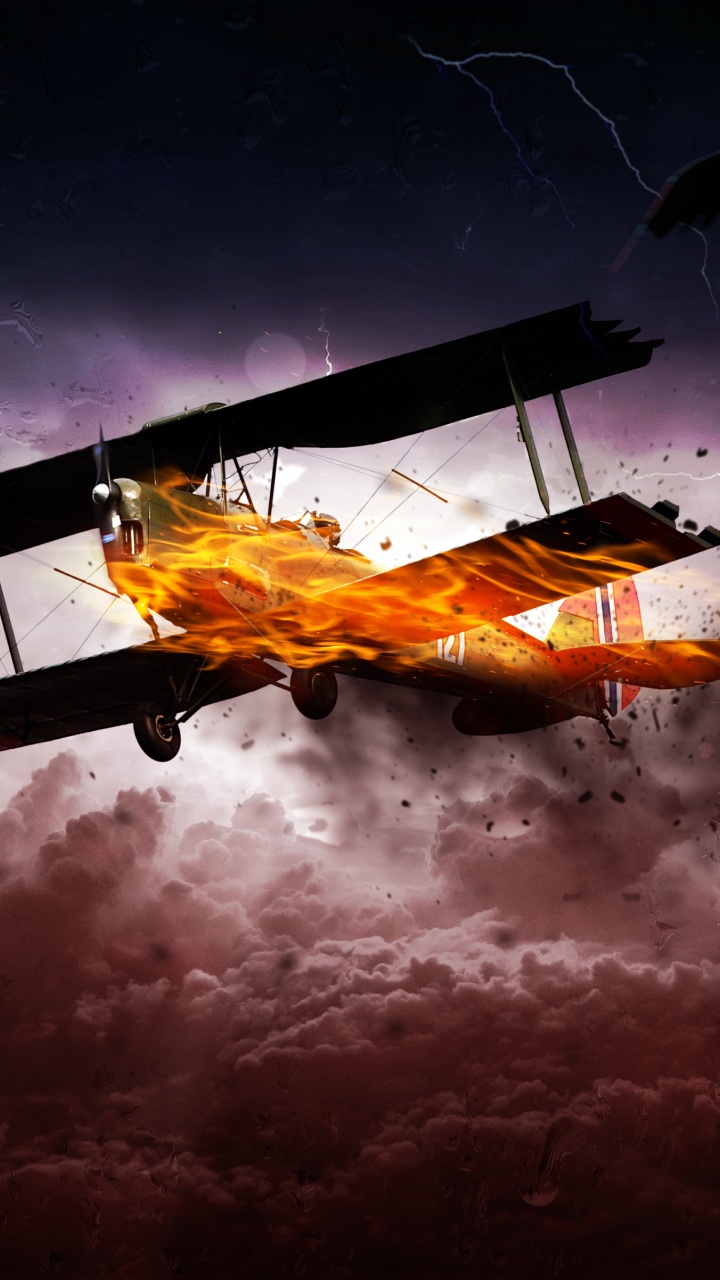 Обои атмосфера, пропеллерные самолеты, самолет, аэрокосмическая техника, авиация в разрешении 720x1280