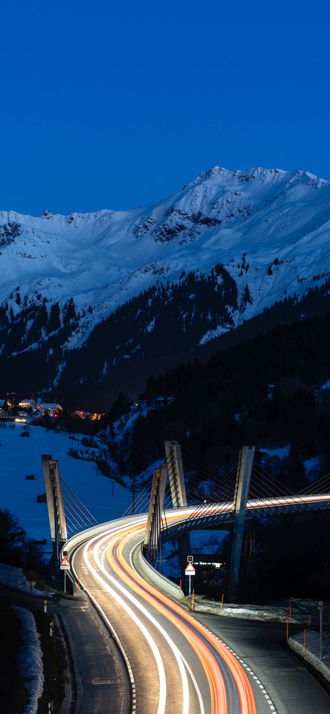 Обои гора, снег, горный рельеф, зима, горный хребет в разрешении 1125x2436