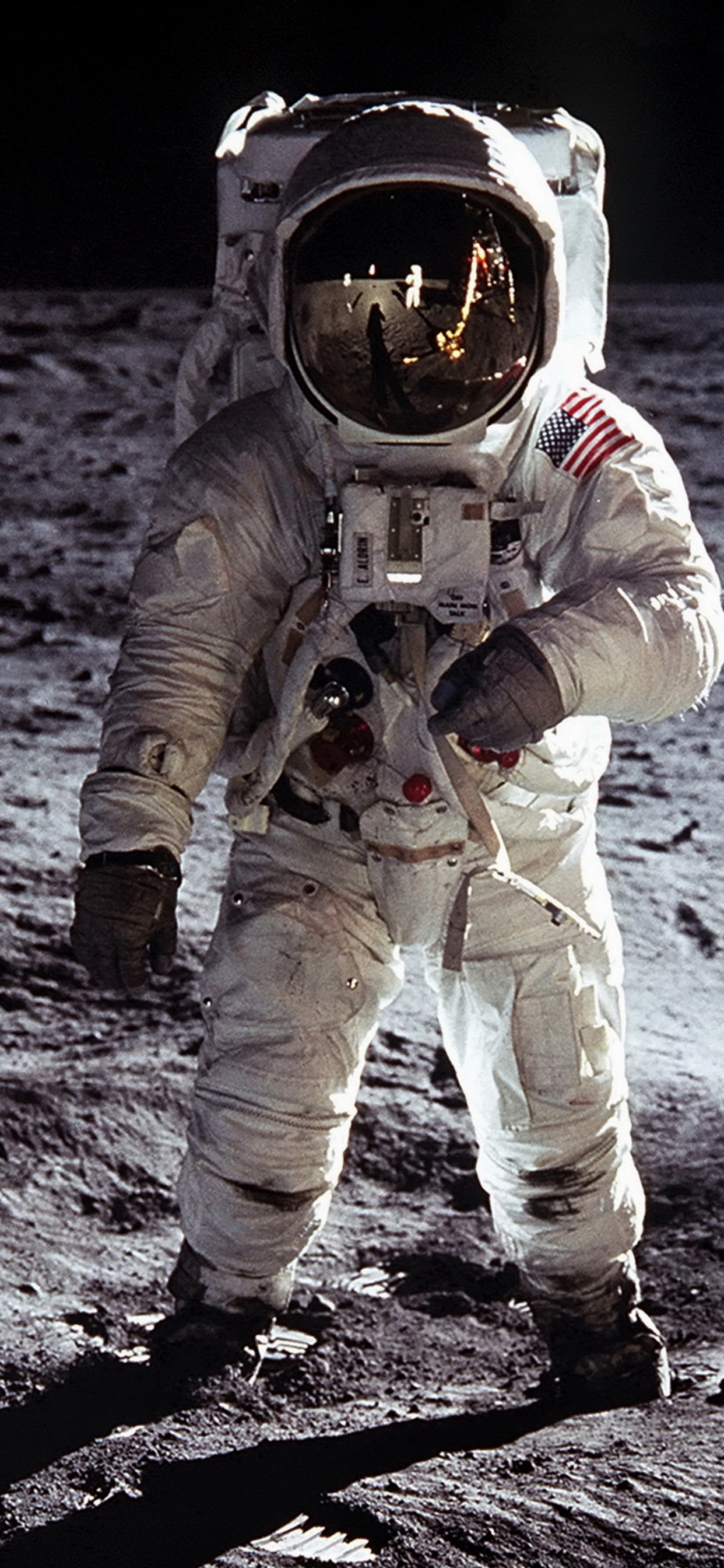 Обои Аполлон 11, луна, астронавт, астрономический объект, космос в разрешении 1242x2688