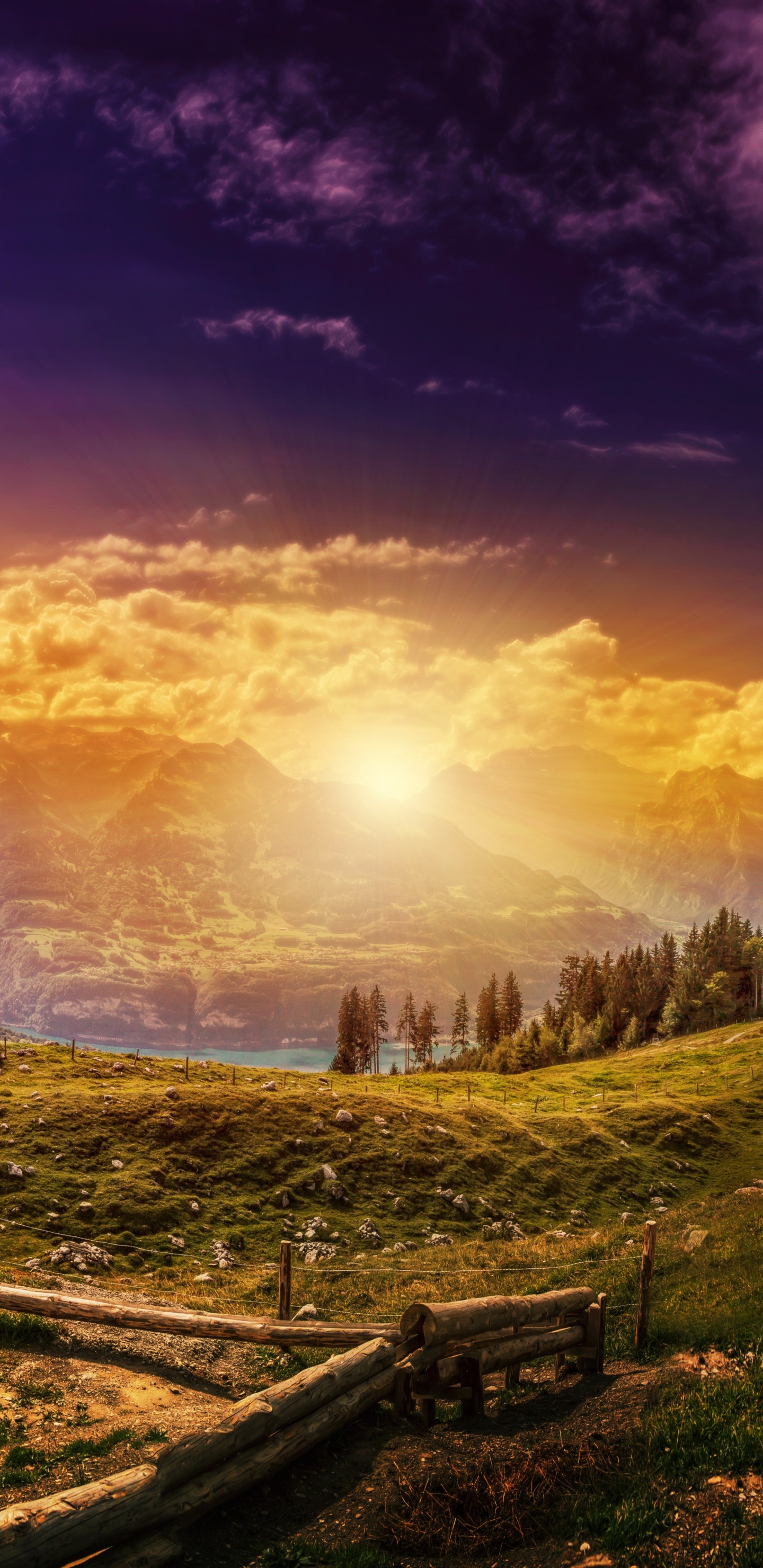 Обои природа, гора, утро, солнечный свет, пустыня в разрешении 1440x2960