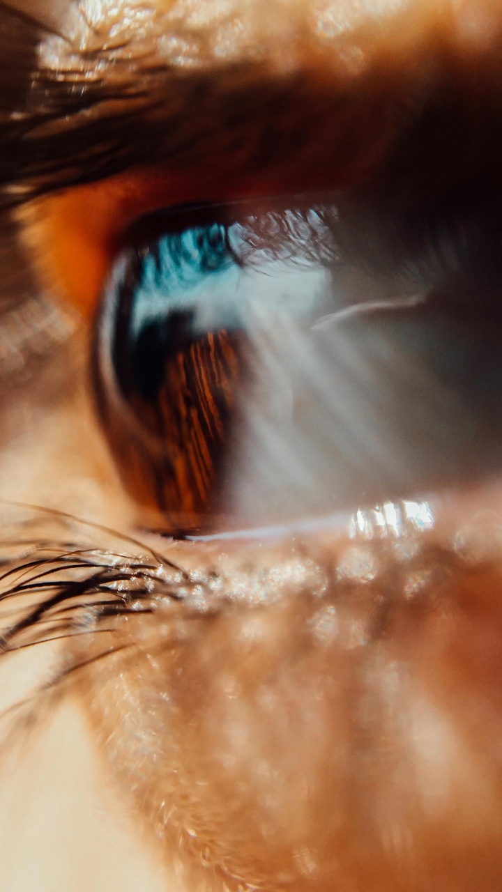 Обои ресничка, кожа, глаз, коричневый цвет, орган в разрешении 720x1280