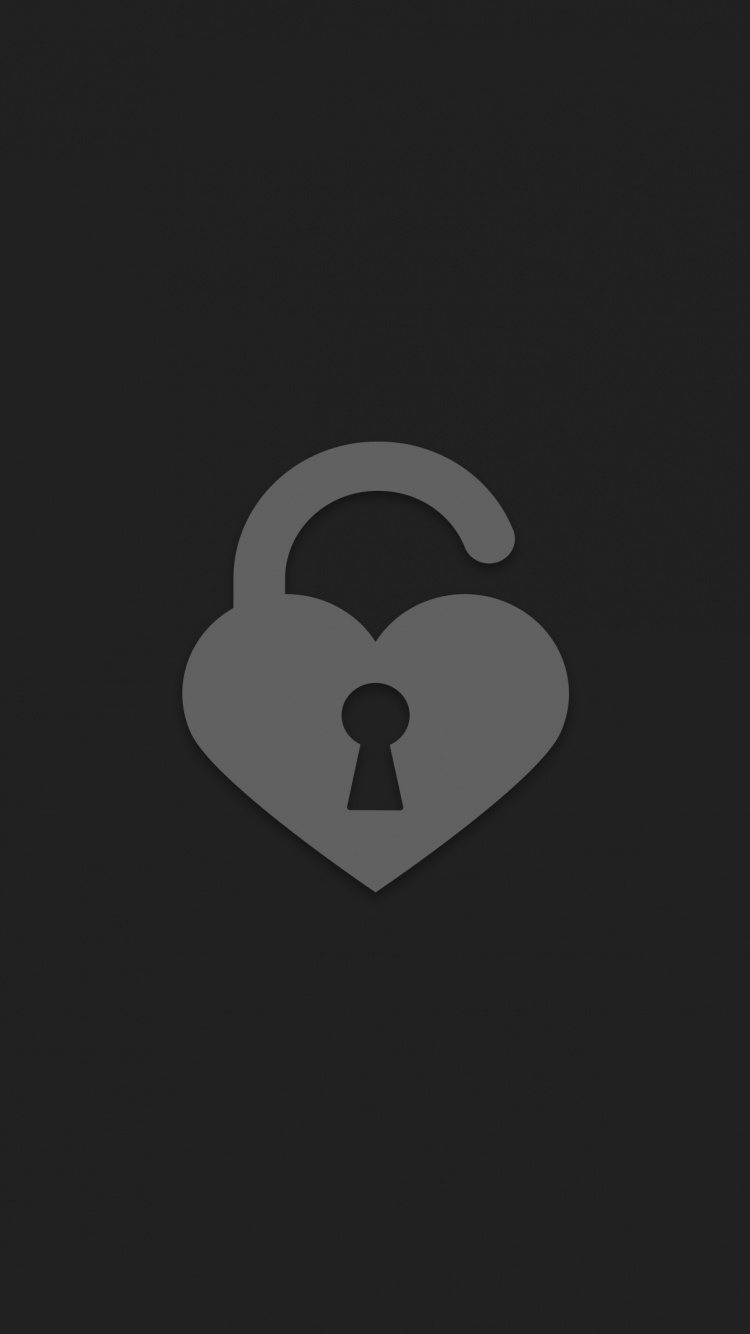 Обои минимализм, графика, лого, сердце, символ в разрешении 750x1334