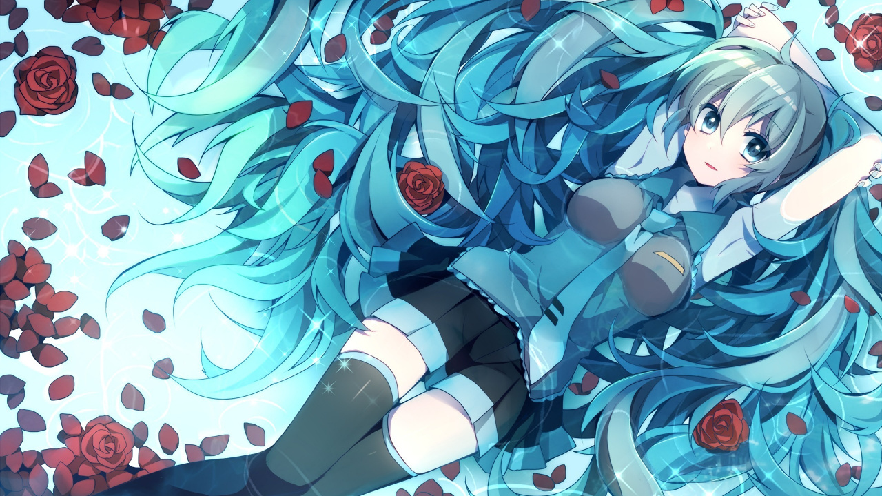 Обои Хацунэ Мику, вокалоид, аниме, иллюстрация, арт в разрешении 1280x720