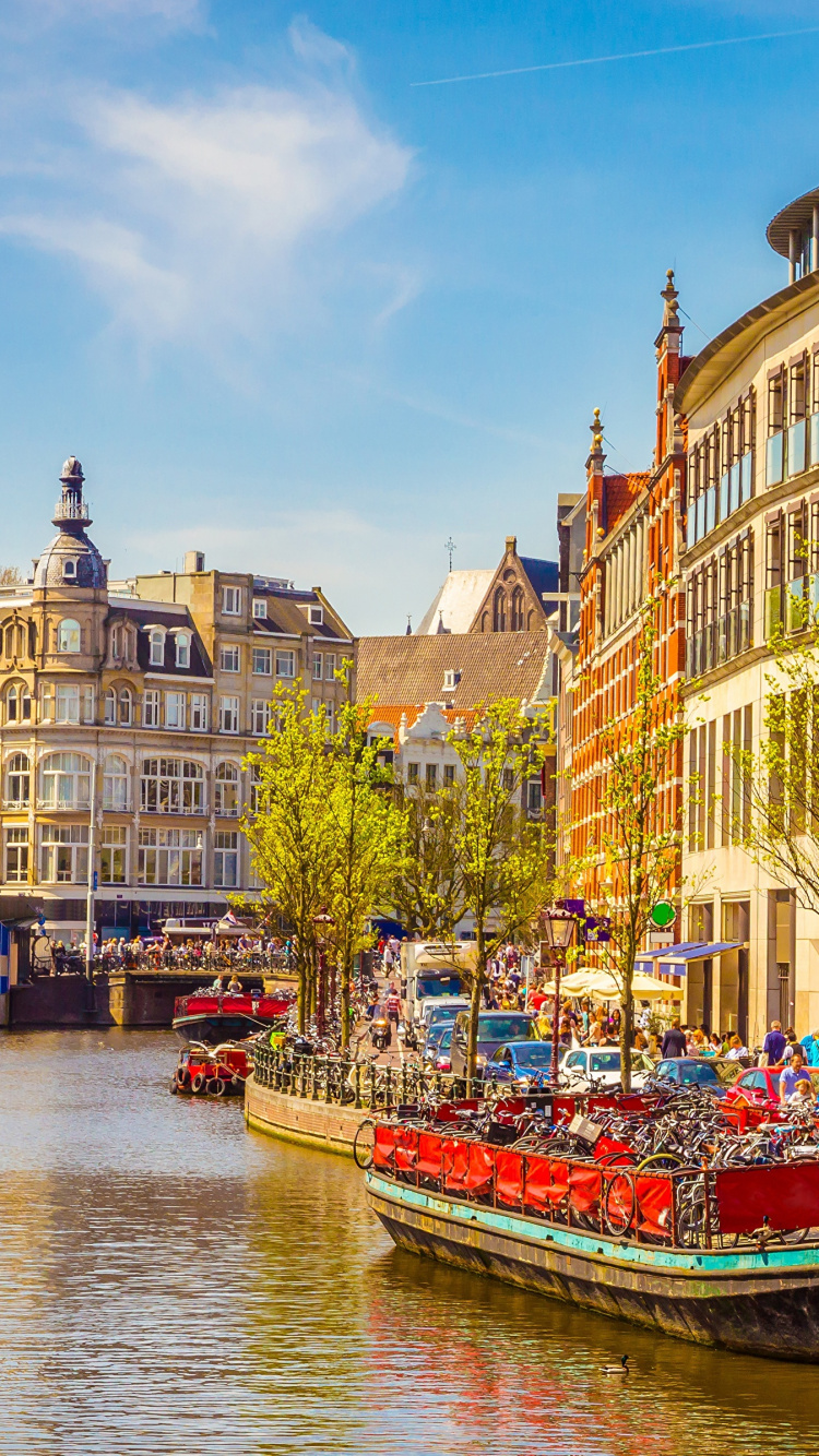 Обои канал, водный путь, перевозка воды, водоем, вода в разрешении 750x1334