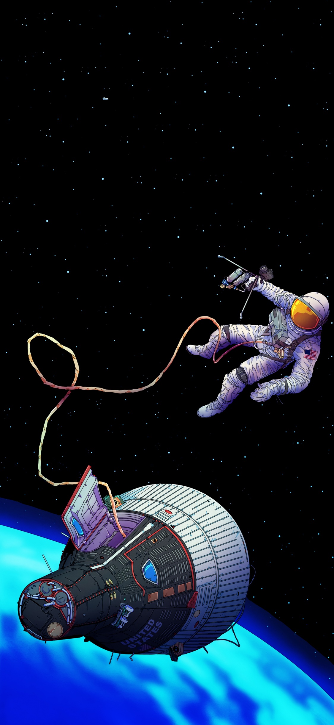 Обои цирк, проект Gemini, Аполлон 11, освоение космоса, программа Аполлон в разрешении 1125x2436