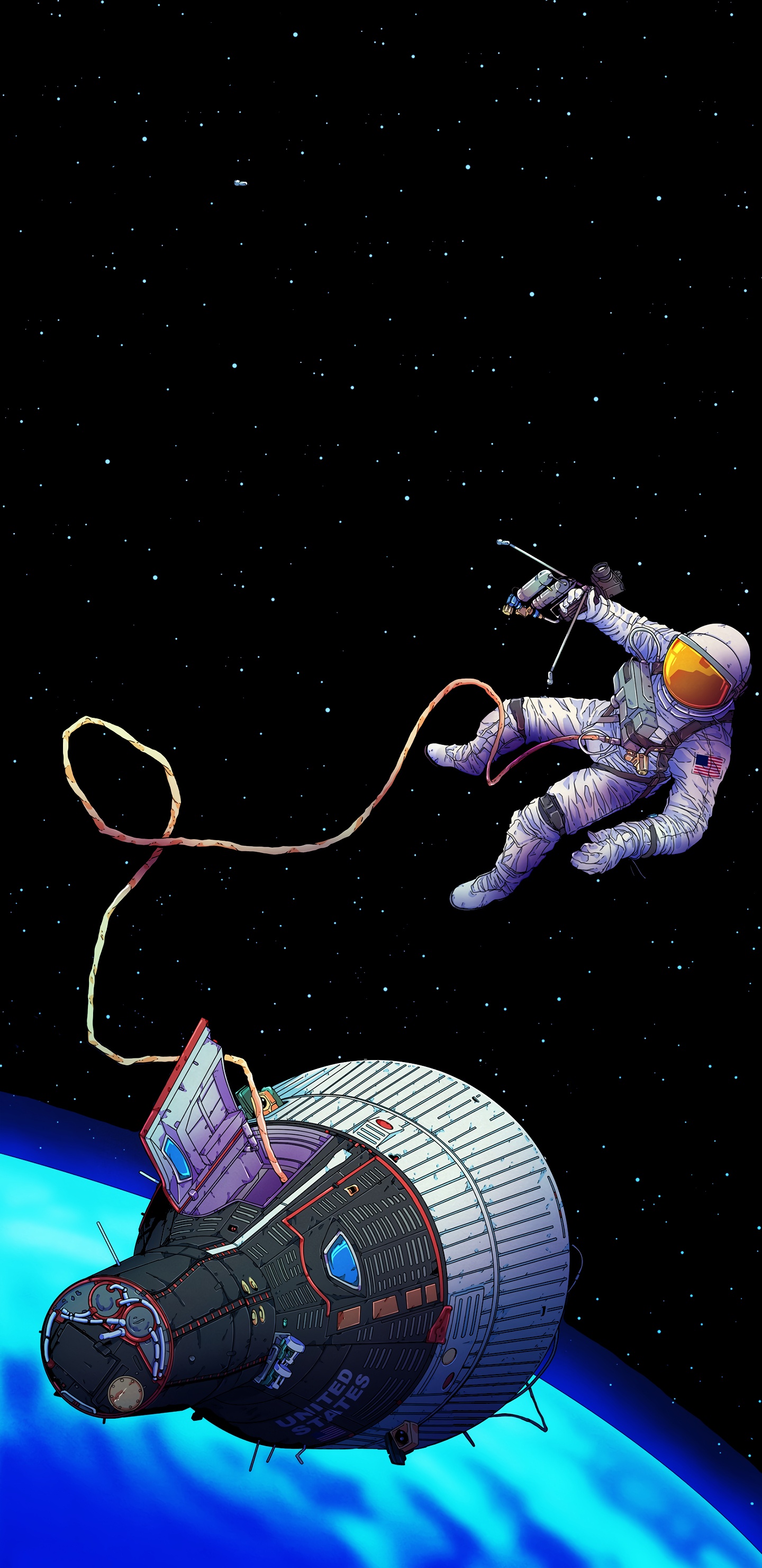 Обои цирк, проект Gemini, Аполлон 11, освоение космоса, программа Аполлон в разрешении 1440x2960