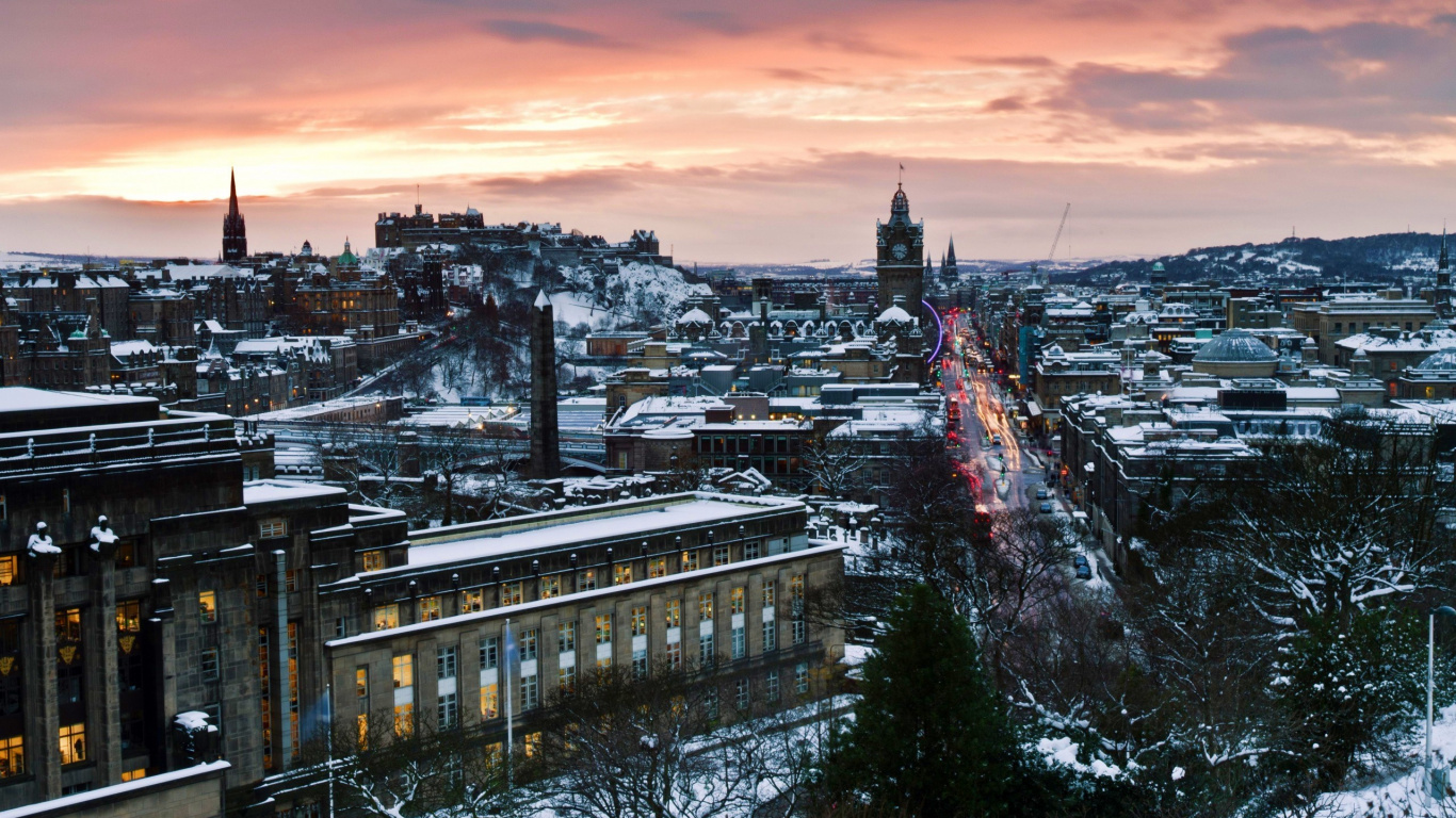 Обои Эдинбург, городской пейзаж, городской район, город, ориентир в разрешении 1366x768