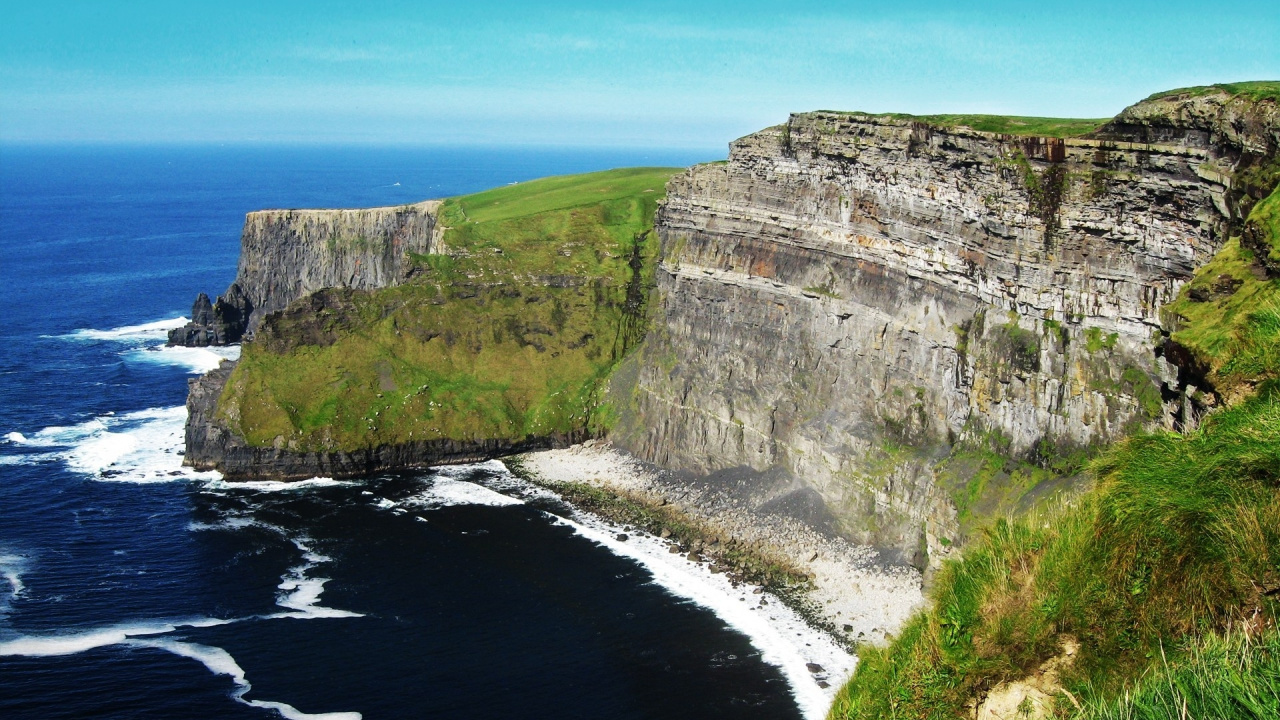 Обои утесы мохер, побережье, klippe, море, мыс в разрешении 1280x720