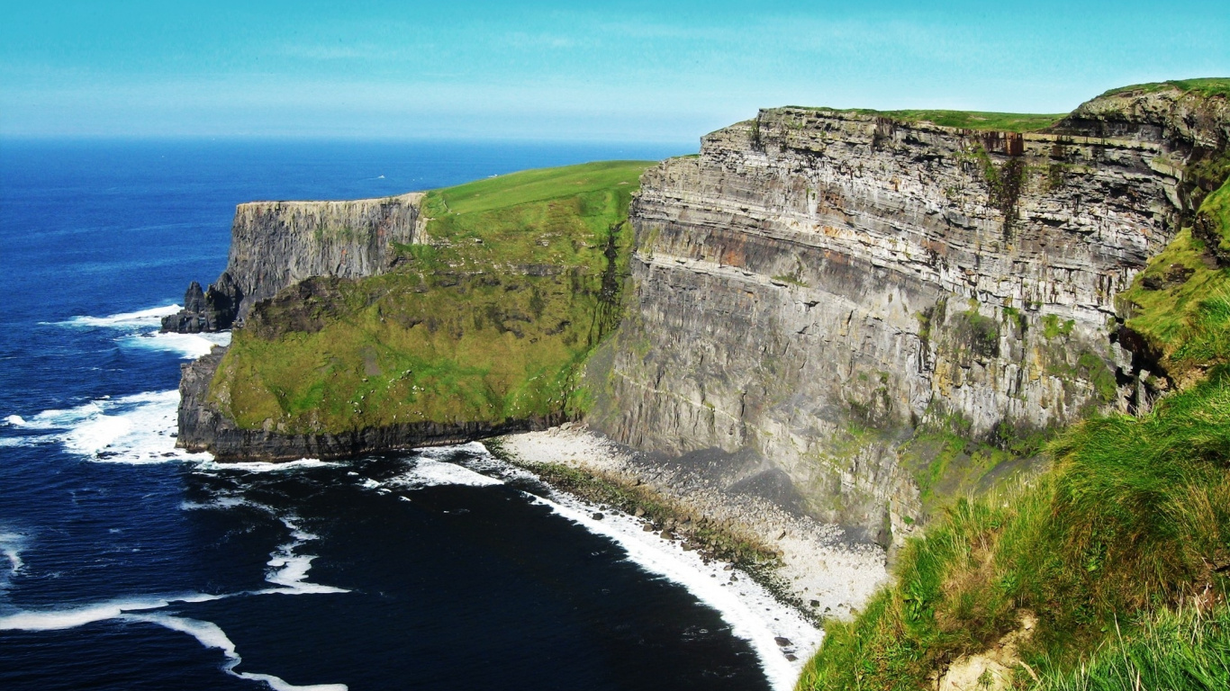 Обои утесы мохер, побережье, klippe, море, мыс в разрешении 1366x768