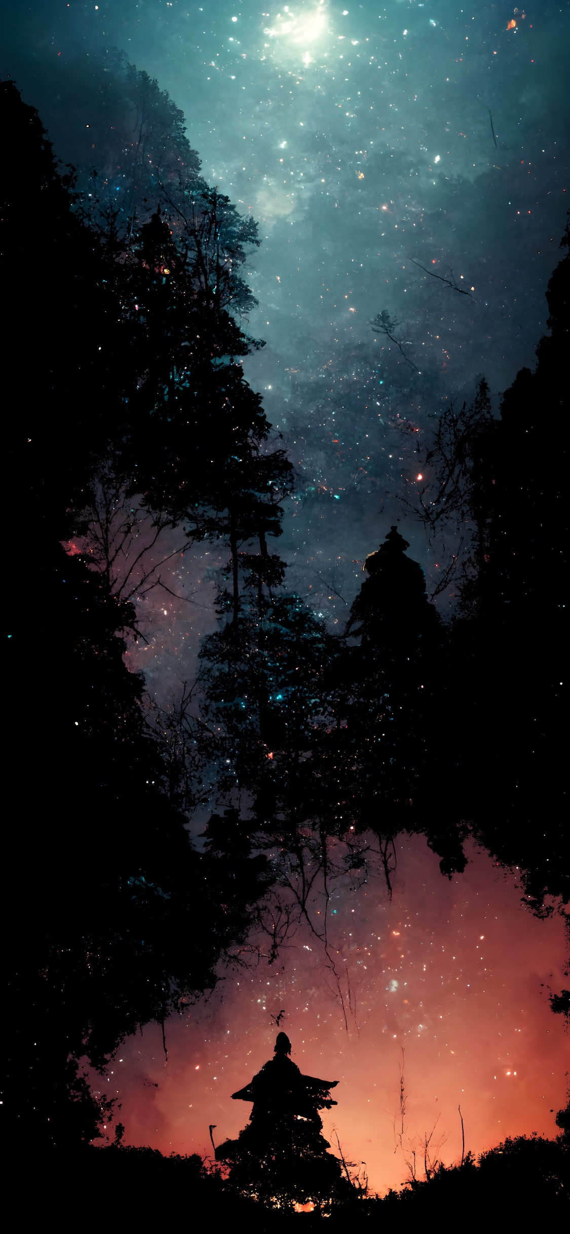 Обои земля, атмосфера, природа, ветвь, освещение в разрешении 1125x2436