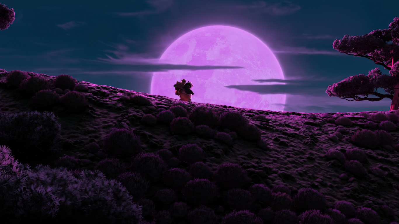 Обои студия DreamWorks Animation, Мастер Шифу, вода, атмосфера, растение в разрешении 1366x768