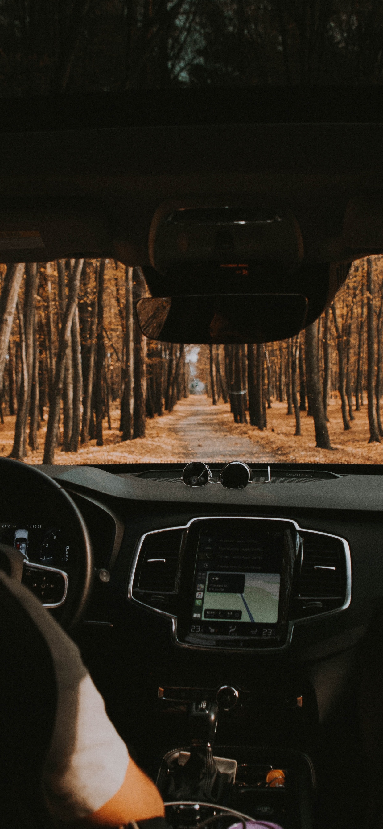 Обои двери автомобиля, зеркало заднего вида, вождение, дорога, Король в разрешении 1242x2688