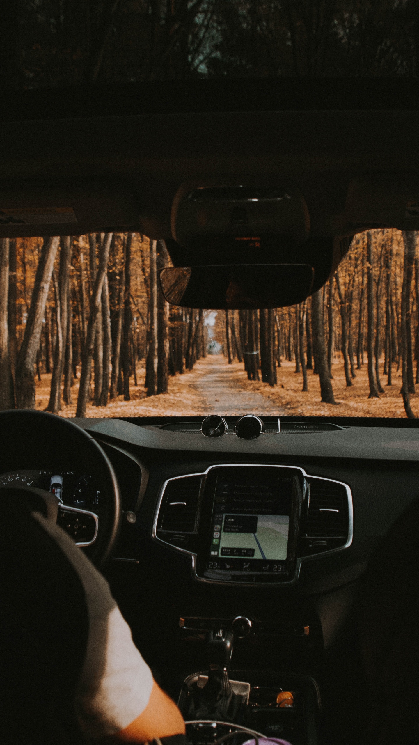 Обои двери автомобиля, зеркало заднего вида, вождение, дорога, Король в разрешении 1440x2560