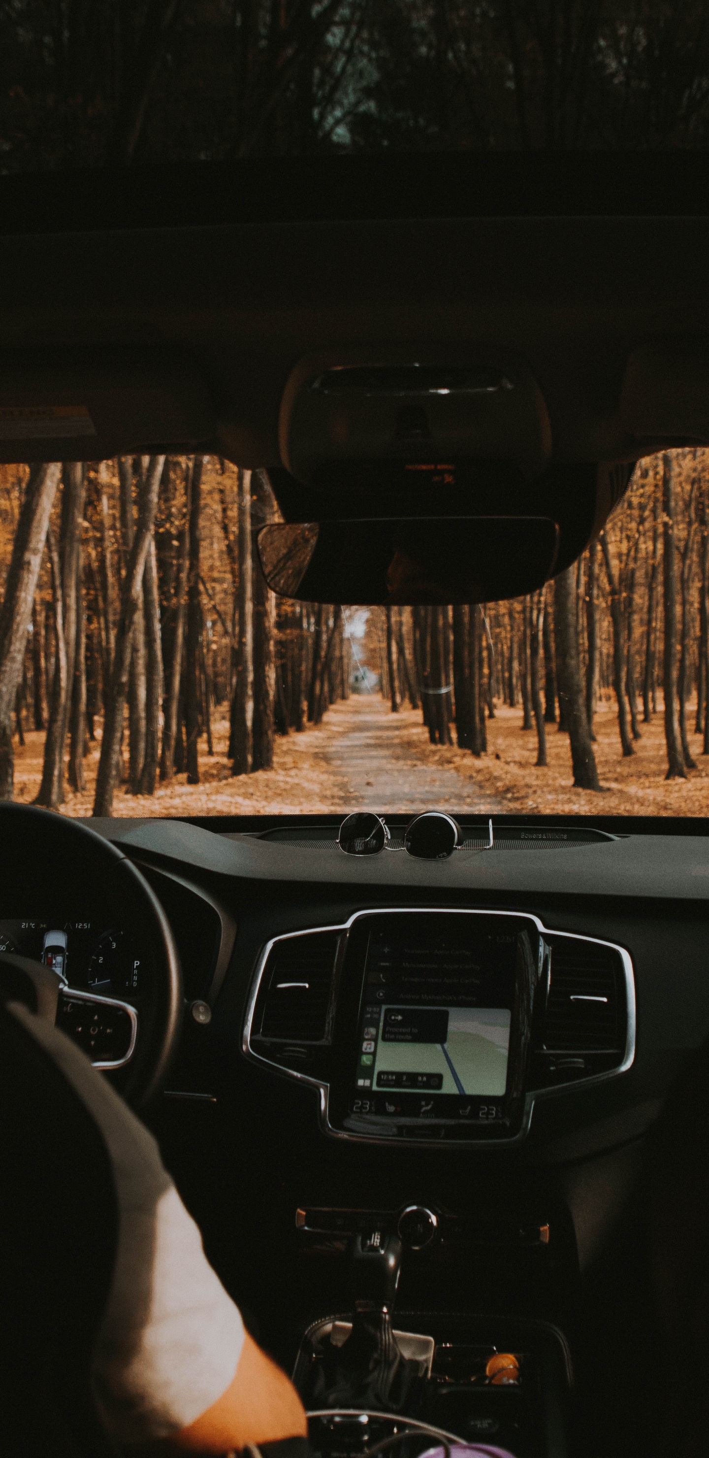 Обои двери автомобиля, зеркало заднего вида, вождение, дорога, Король в разрешении 1440x2960