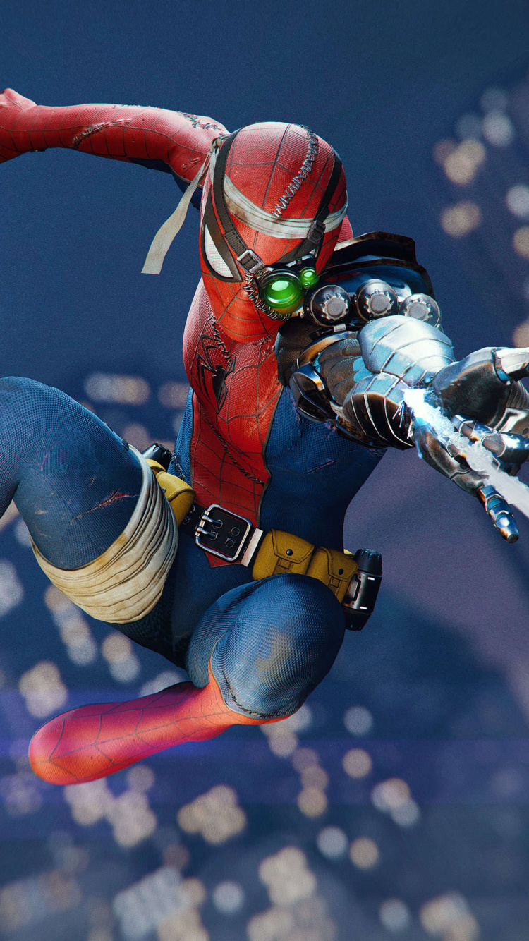 Обои человек-паук, Insomniac Games, экстремальный вид спорта, фигурка, супергерой в разрешении 750x1334