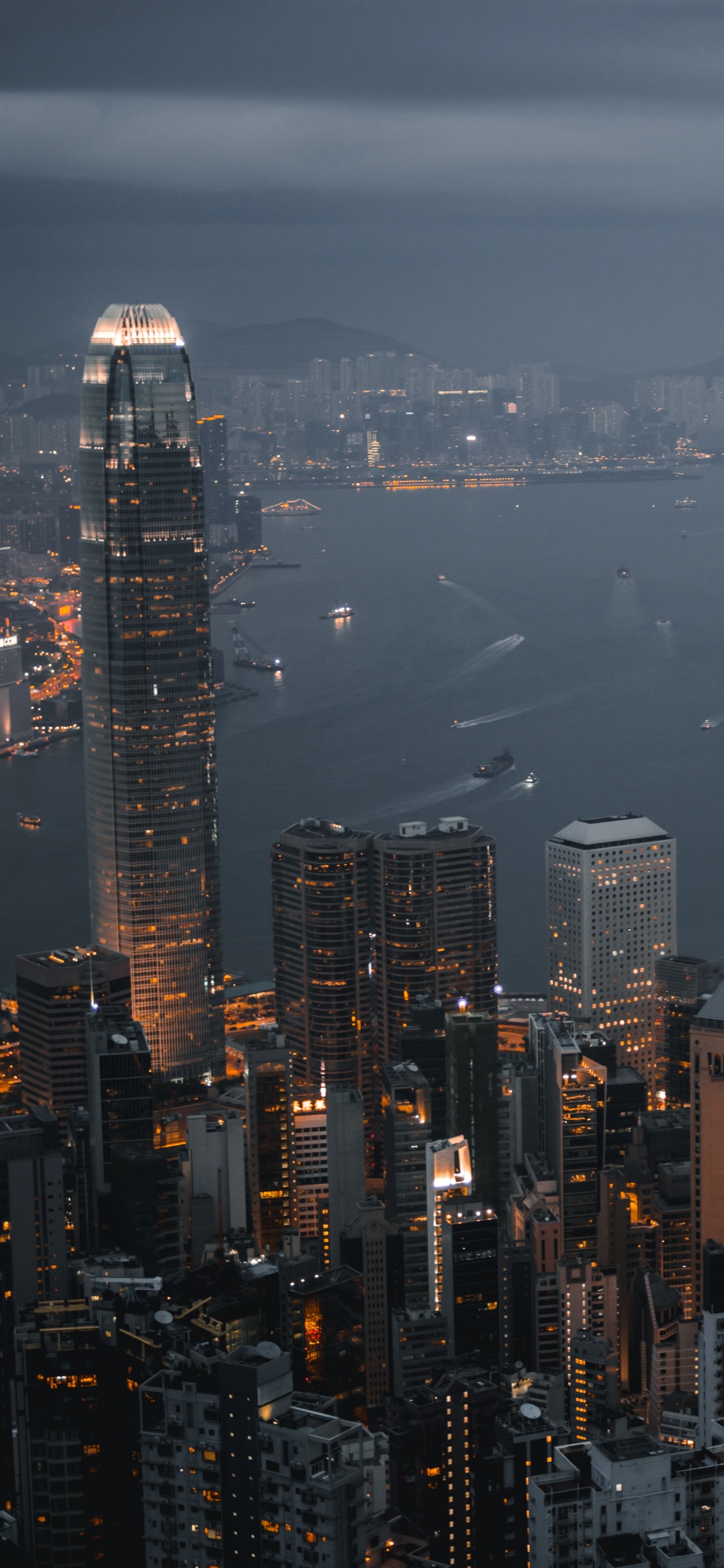 Обои Гонконг, городской пейзаж, город, метрополия, городской район в разрешении 1242x2688