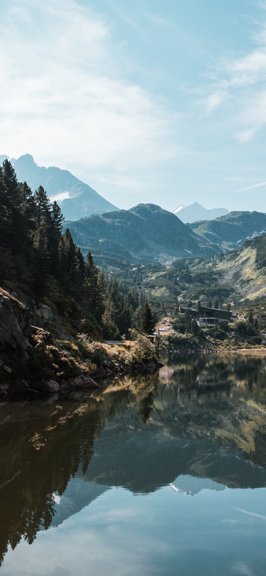 Обои тарн, вода, природа, дикая местность, отражение в разрешении 1125x2436