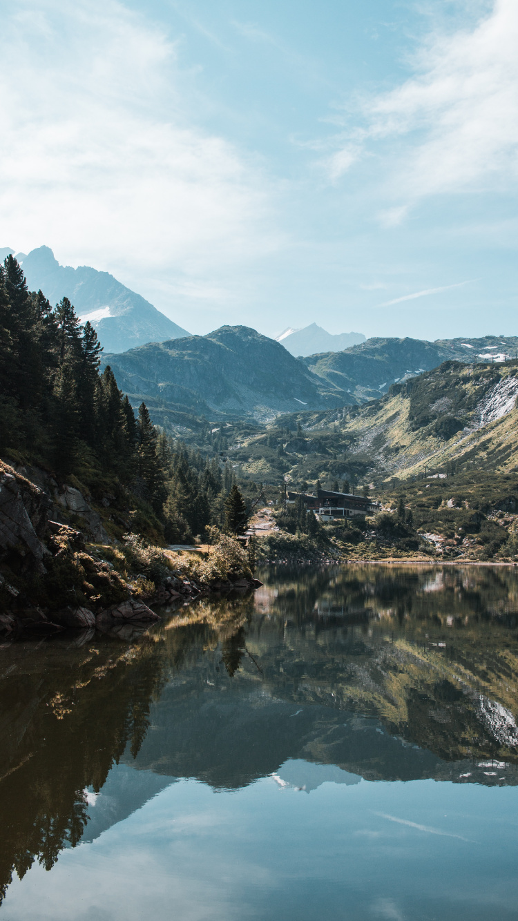 Обои тарн, вода, природа, дикая местность, отражение в разрешении 750x1334