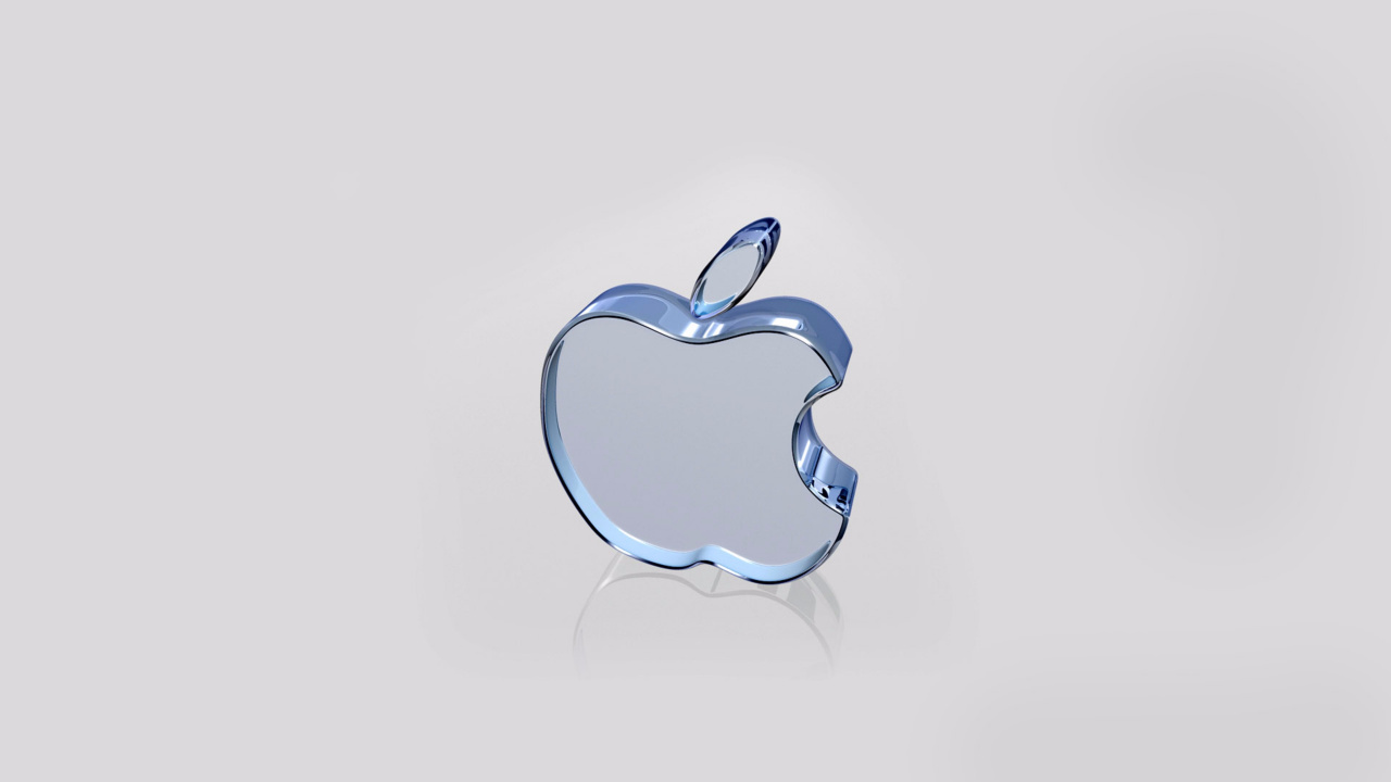 Обои apple, лого, графика, яблоко, синий в разрешении 1280x720
