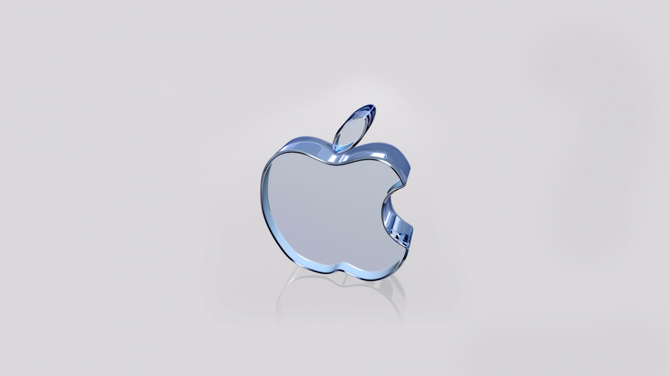 Обои apple, лого, графика, яблоко, синий в разрешении 1366x768