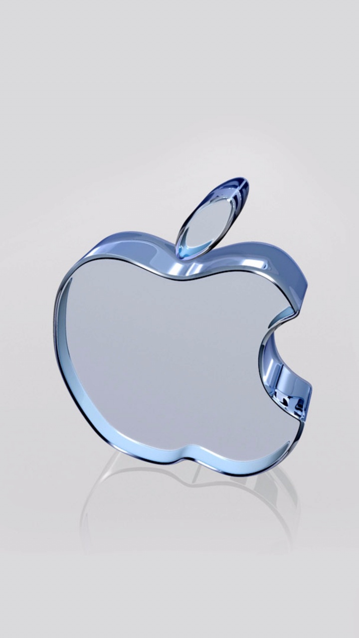 Обои apple, лого, графика, яблоко, синий в разрешении 720x1280