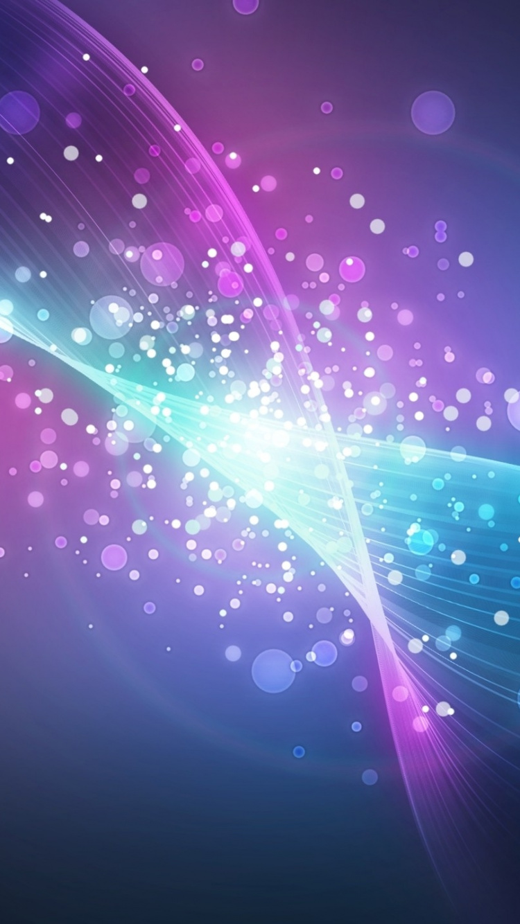 Обои пурпур, свет, круг, отражения, фрактальное искусство в разрешении 750x1334