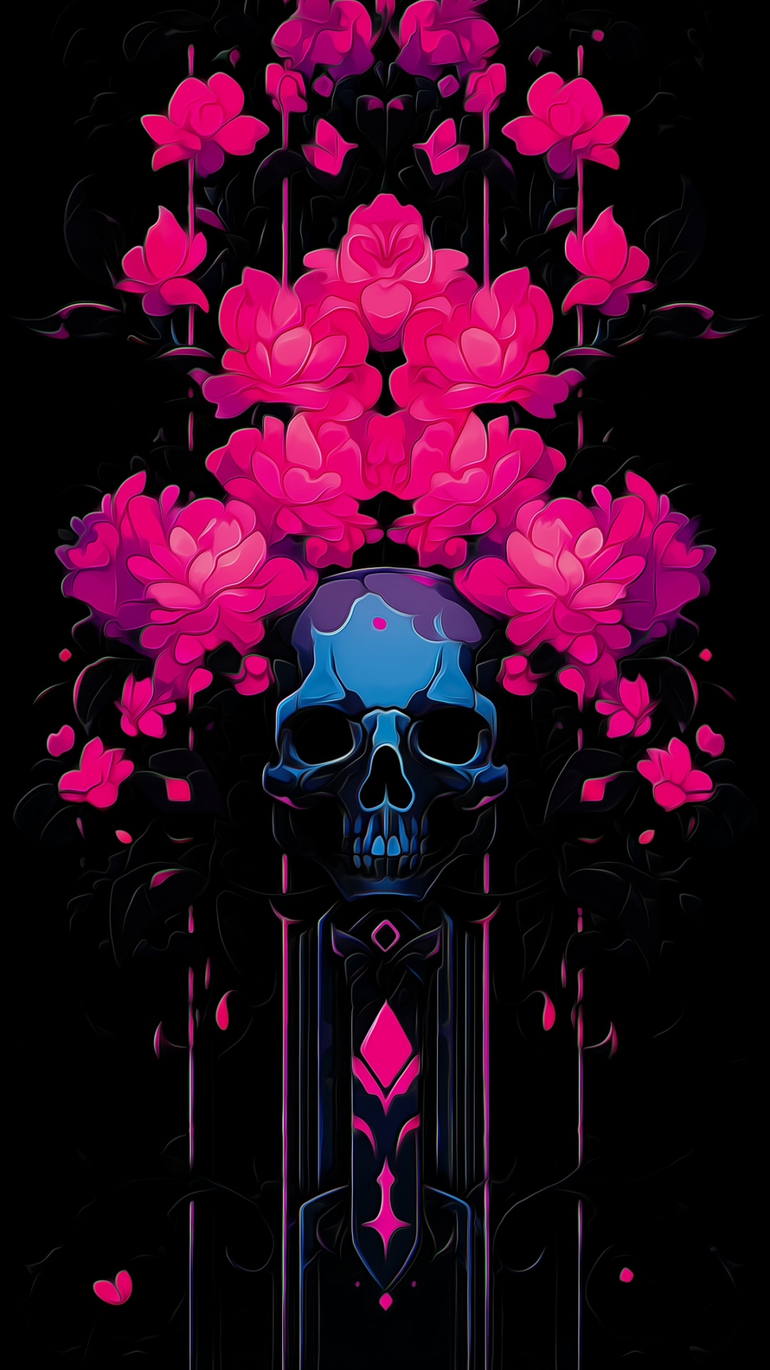 Обои искусственный цветок, цветочный букет, графический дизайн, рисование, цветок в разрешении 1080x1920