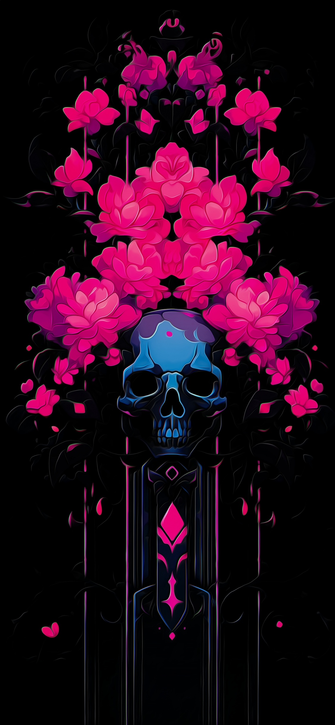 Обои искусственный цветок, цветочный букет, графический дизайн, рисование, цветок в разрешении 1125x2436