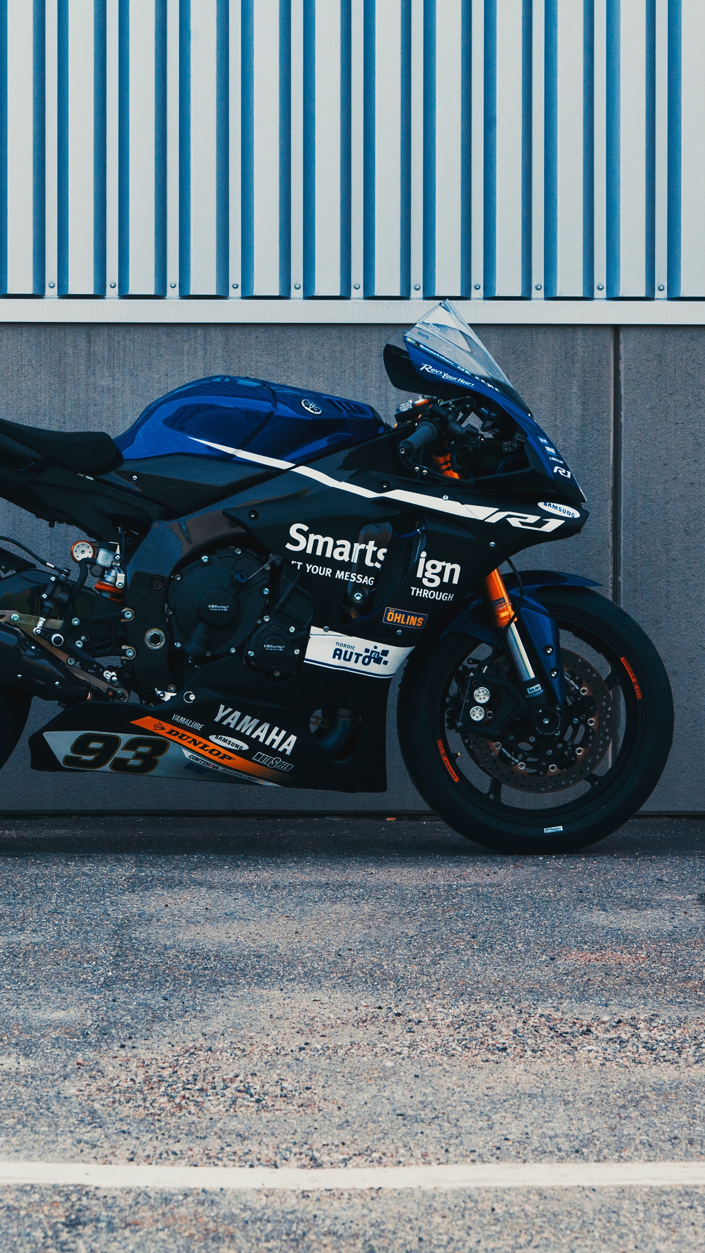 Обои мотоцикл, Ямаха мотор Компани, авто, автомобильных выхлопных, обод в разрешении 1440x2560