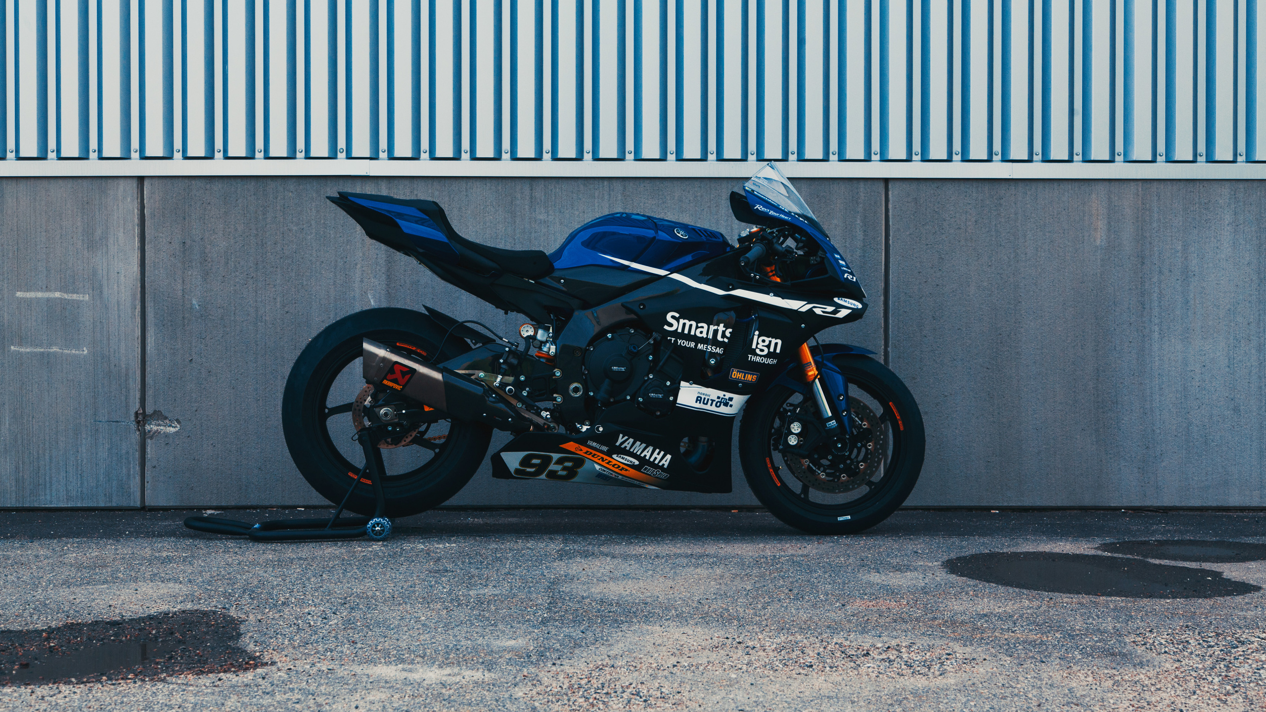 Обои мотоцикл, Ямаха мотор Компани, авто, автомобильных выхлопных, обод в разрешении 2560x1440