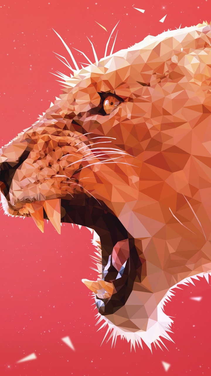 Обои Лев, рев, морда, кот, хищные в разрешении 720x1280