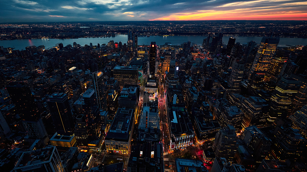 Обои Манхеттен, городской пейзаж, городской район, город, метрополия в разрешении 1280x720