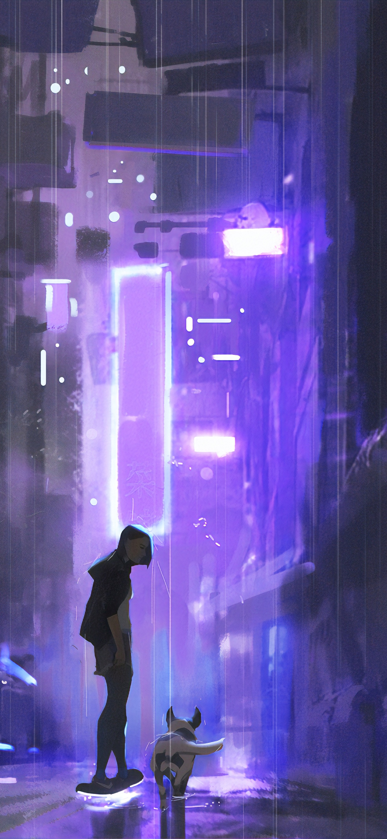 Обои неоновый скейтборд, скейтборд, скейтбординг, арт, пурпур в разрешении 1242x2688