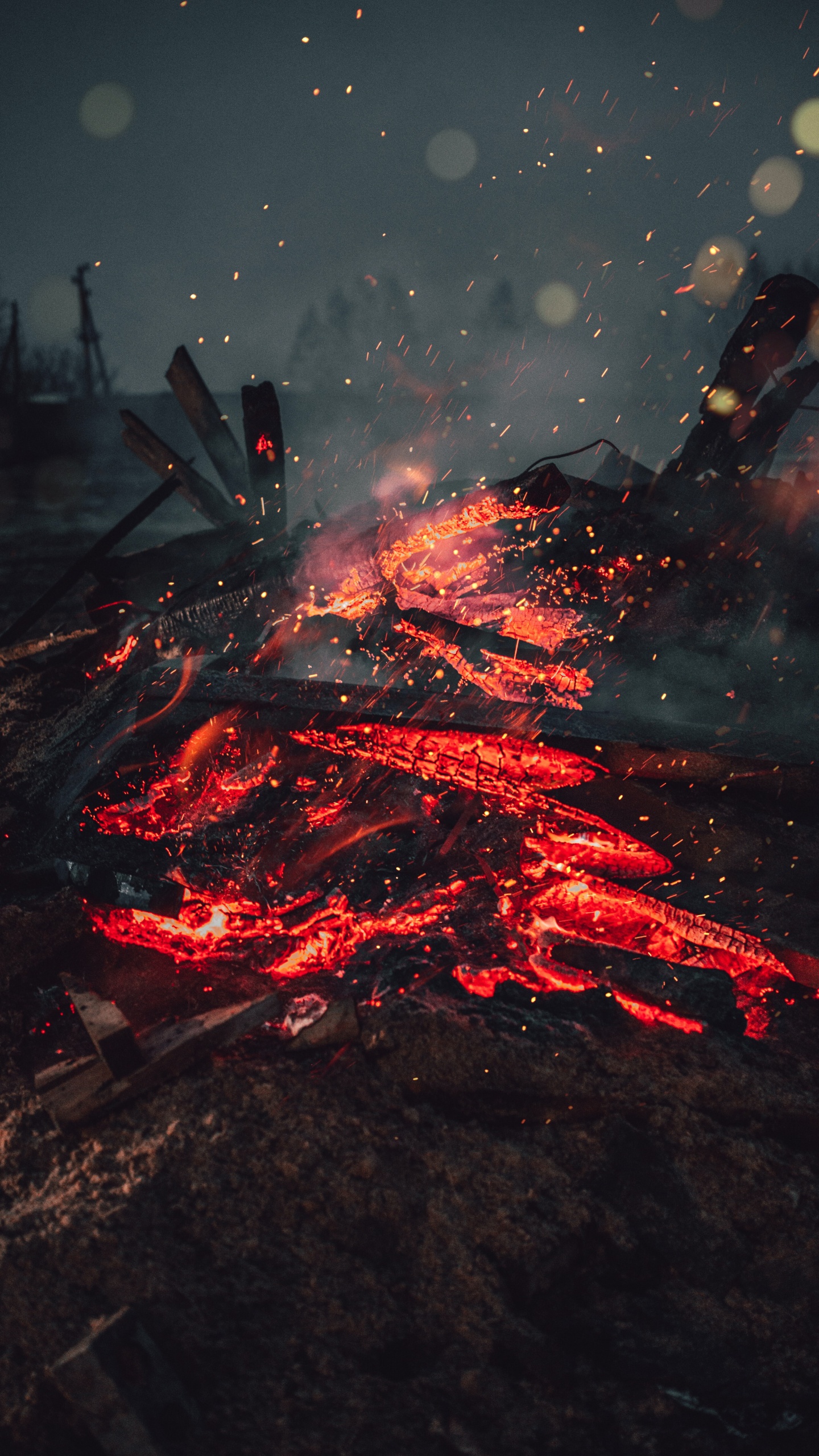 Обои темнота, нет смысла жить, космос, вентиляционные щели, лава в разрешении 1440x2560