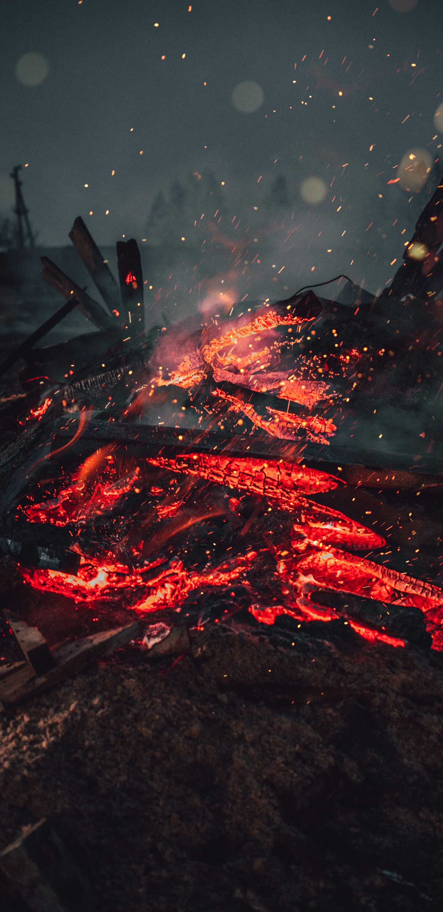 Обои темнота, нет смысла жить, космос, вентиляционные щели, лава в разрешении 1440x2960