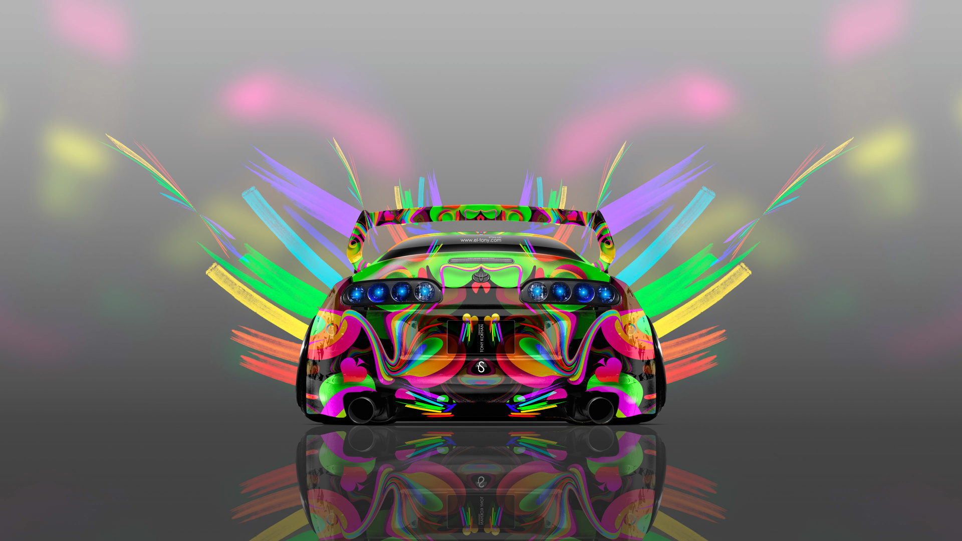 Обои Toyota Supra, toyota, авто, графический дизайн, графика в разрешении 1920x1080