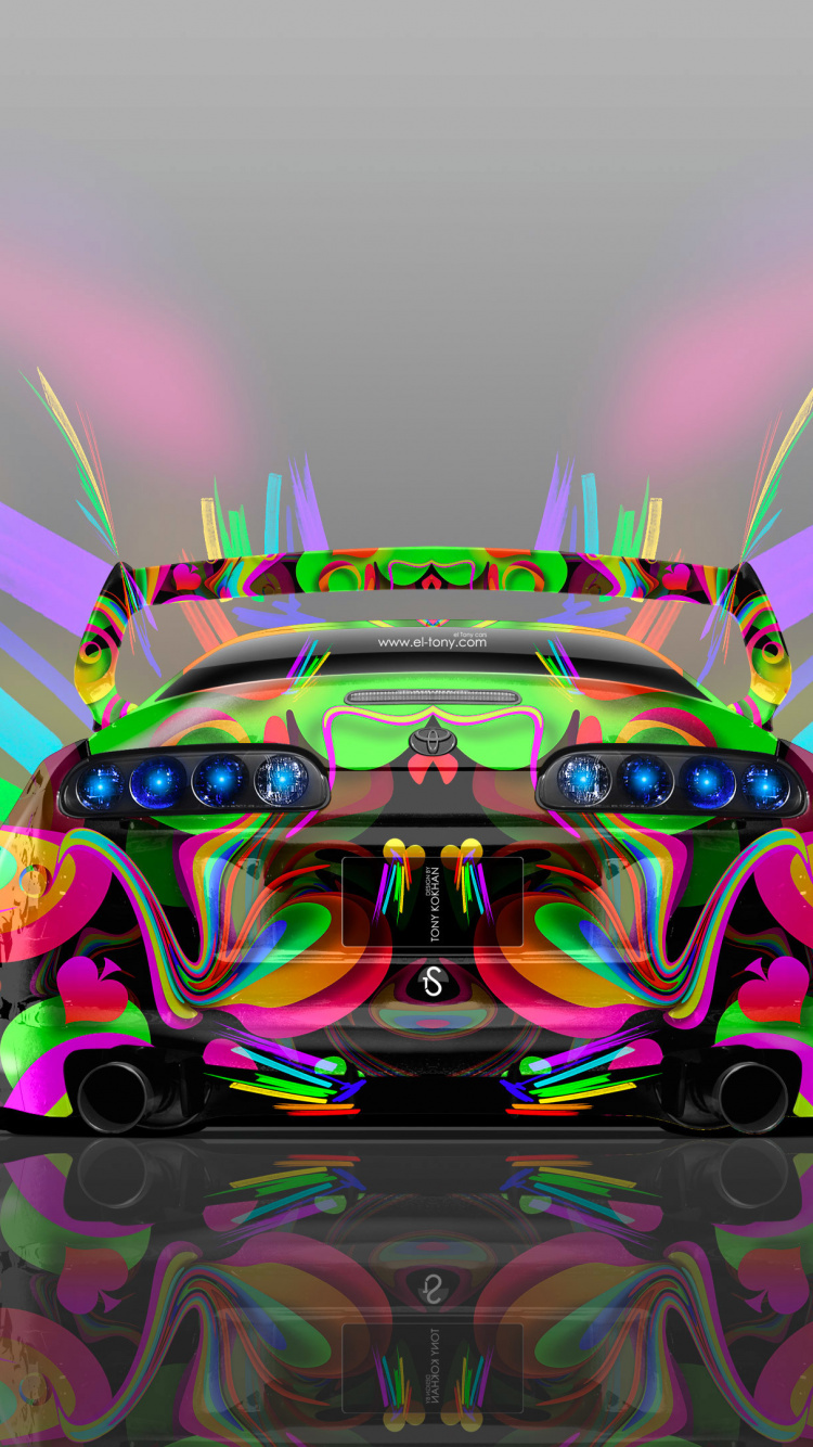 Обои Toyota Supra, toyota, авто, графический дизайн, графика в разрешении 750x1334