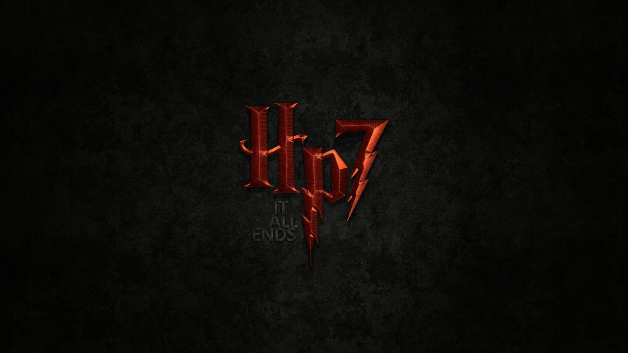 Обои темнота, лого, красный цвет, черный, текст в разрешении 1280x720