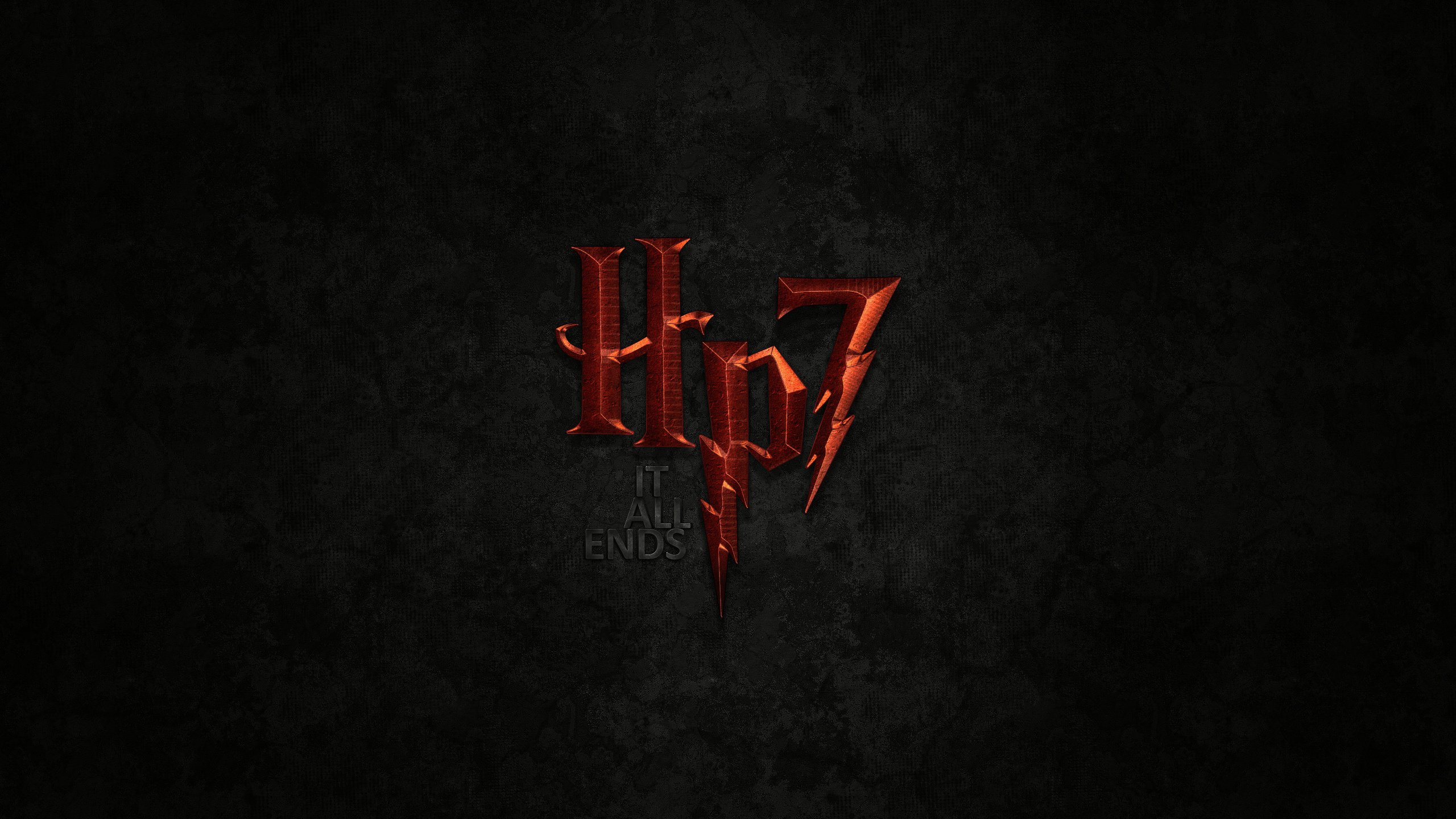 Обои темнота, лого, красный цвет, черный, текст в разрешении 2560x1440