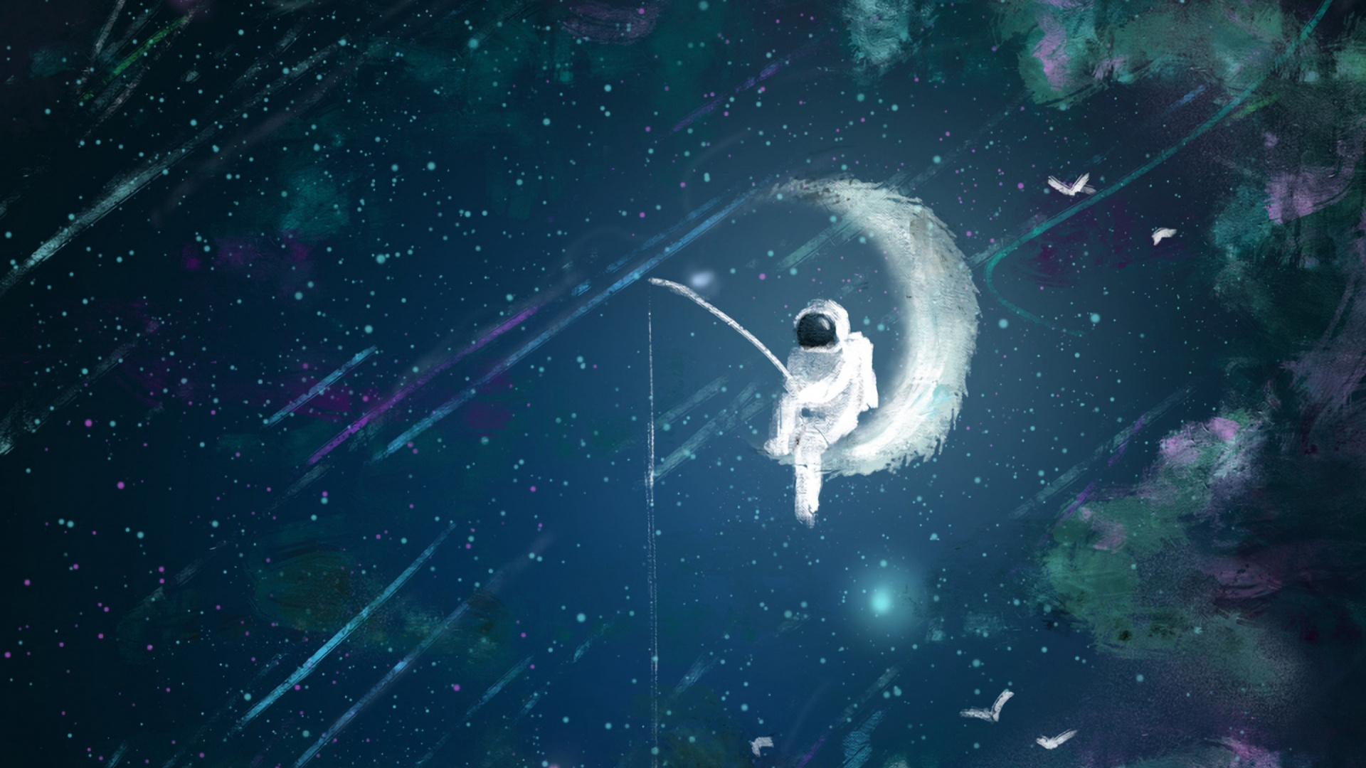 Обои арт, космос, иллюстрация, космическое пространство, темнота в разрешении 1920x1080