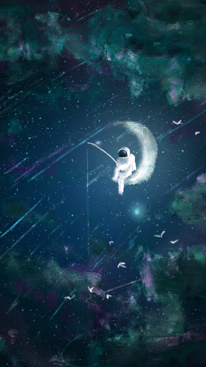 Обои арт, космос, иллюстрация, космическое пространство, темнота в разрешении 720x1280